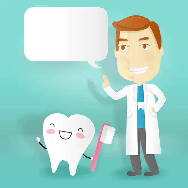 Médico con concepto de salud dental — Vector de stock