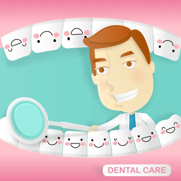 Médico com conceito de saúde dentária —  Vetores de Stock