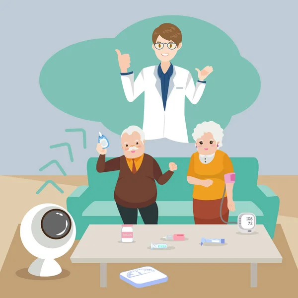 Personnes âgées ayant une pression artérielle — Image vectorielle