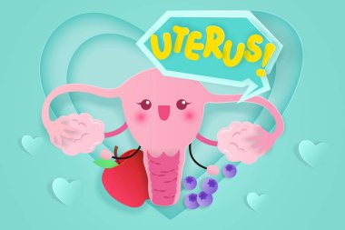 cute cartoon uterus clipart