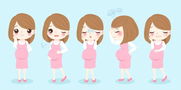 Hamile kadın hissediyorum rahatsız — Stok Vektör