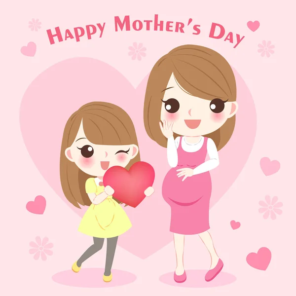 Dessin animé heureux fête des mères — Image vectorielle