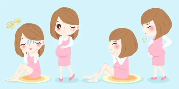 Pregnant woman feel uncomfortable — Stock Illustration Pregnant woman feel uncomfortable Royalty Free Stock Vectors