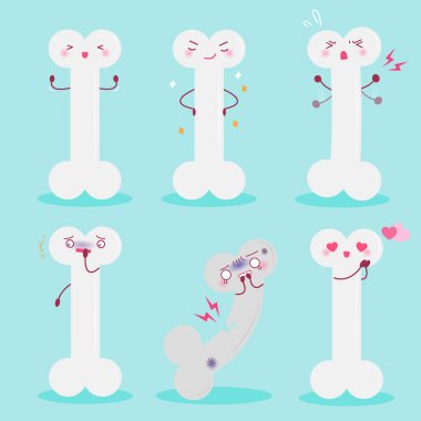 çizgi film kemik farklı duygu ile