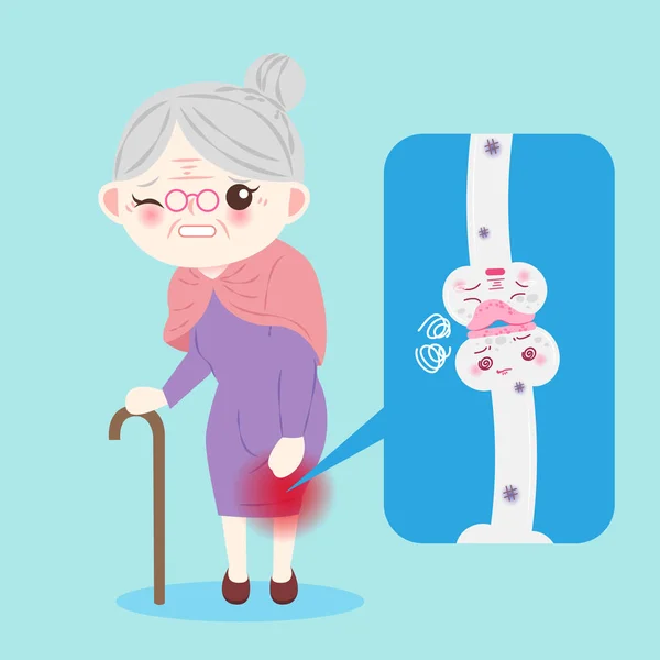 골다공증과 할머니 — 스톡 벡터