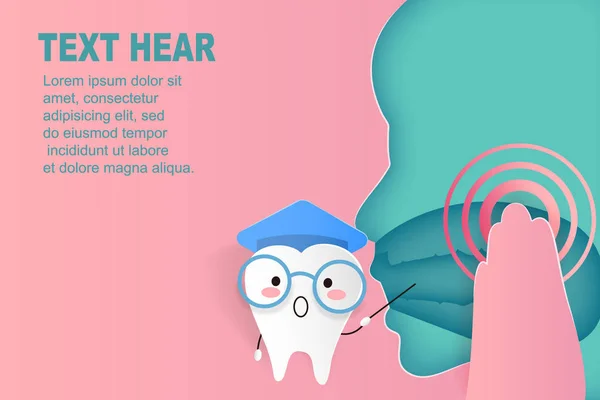 Sevimli çizgi diş kavramı — Stok Vektör