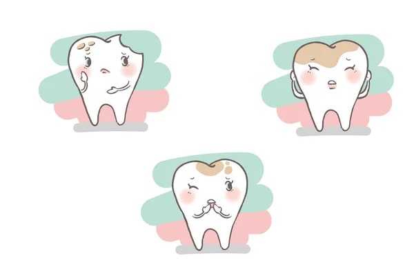Δόντια με τερηδόνα πρόβλημα — Διανυσματικό Αρχείο