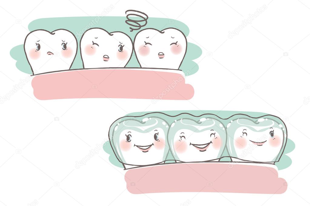 tooth with invisible braces concept
