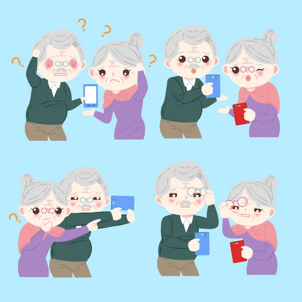Παλιά ζευγάρι με τη νόσο alzheimer — Διανυσματικό Αρχείο
