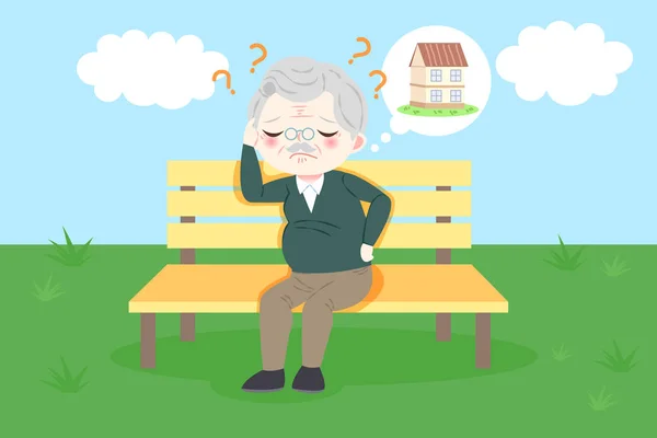 Hombre viejo con Alzheimer — Vector de stock