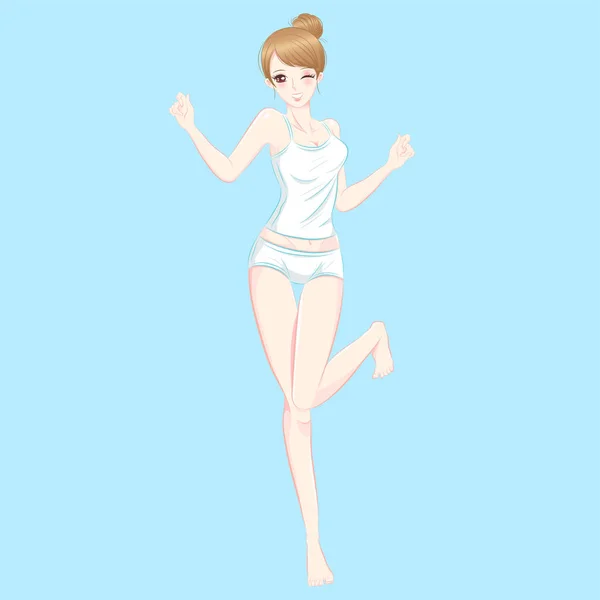 Belleza skincaare mujer — Vector de stock