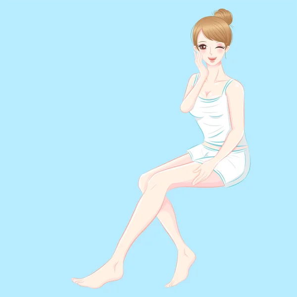 Belleza skincaare mujer — Vector de stock