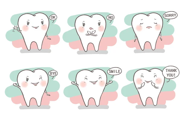 Dente com emoção diferente — Vetor de Stock