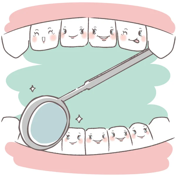 Söta tecknade tand — Stock vektor