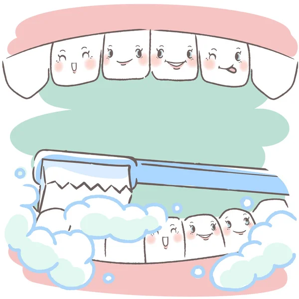 Kavram temizliği ile diş — Stok Vektör