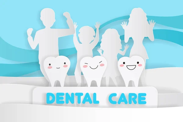 Dente con cura dentale — Vettoriale Stock