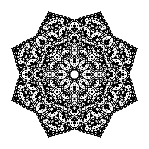 Mandala. Elemento decorativo abstracto étnico floral. Fondo dibujado a mano . — Vector de stock