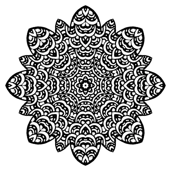 Mandala. Elemento decorativo abstracto étnico floral. Fondo dibujado a mano . — Vector de stock