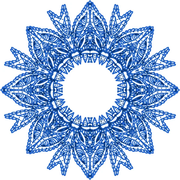 Vysoce detailní Mandala. Akvarelu ručně tažené kolo Ornament. — Stockový vektor