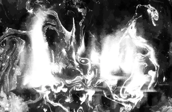 Tinta Mármol Blanco y Negro Grunge Vector Texture. Liquid Abstract Surface for Mockup Design and Background (en inglés). Plantilla de arte de pintura artística Ebru . — Archivo Imágenes Vectoriales