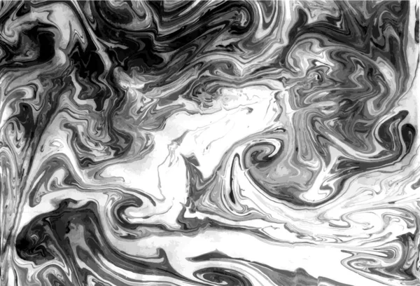 Tintás márvány fekete-fehér grunge vektor textúra. Folyékony absztrakt felület a mockup tervezéséhez és hátteréhez. — Stock Vector