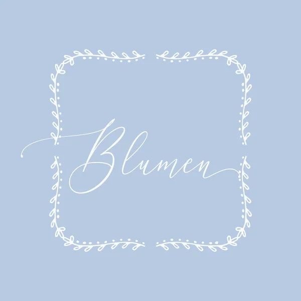 Marco floral o elemento dibujado a mano monograma. Doodle Branches Border Illustration para invitaciones de boda, tarjeta de felicitación o menú . — Archivo Imágenes Vectoriales