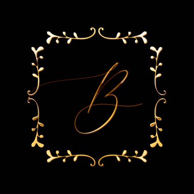 Çiçek çerçevesi ya da Monogram El Çizimi Elementi. Düğün Davetiyeleri, Tebrik Kartı veya Menü için Çizgi Bölümleri Çizelgesi.