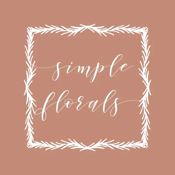 Moldura Floral ou Monograma Elemento desenhado à mão. Doodle Branches Border Illustration para convites de casamento, cartão ou menu . — Vetor de Stock