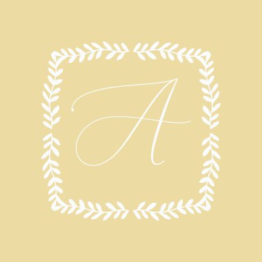 Çiçek çerçevesi ya da Monogram El Çizimi Elementi. Düğün Davetiyeleri, Tebrik Kartı veya Menü için Çizgi Bölümleri Çizelgesi.