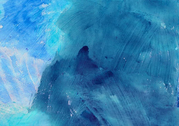 Blaue künstlerische abstrakte bemalte Textur, Grunge-Malerei, dekorative blaue Malerei, zufällige Pinselstriche — Stockfoto