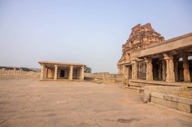 Taş savaş arabası Vijaya Vithala Tapınağı ana ilgi alanı Hampi, Karnataka, Hindistan