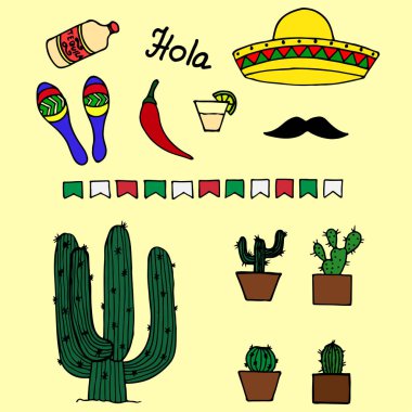 Meksika şablon tasarımı için.