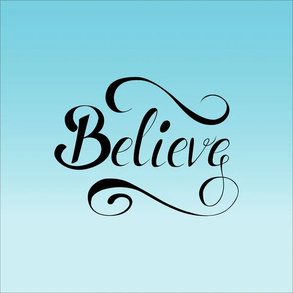 Lettering believe on mesh background. — Stock Vector