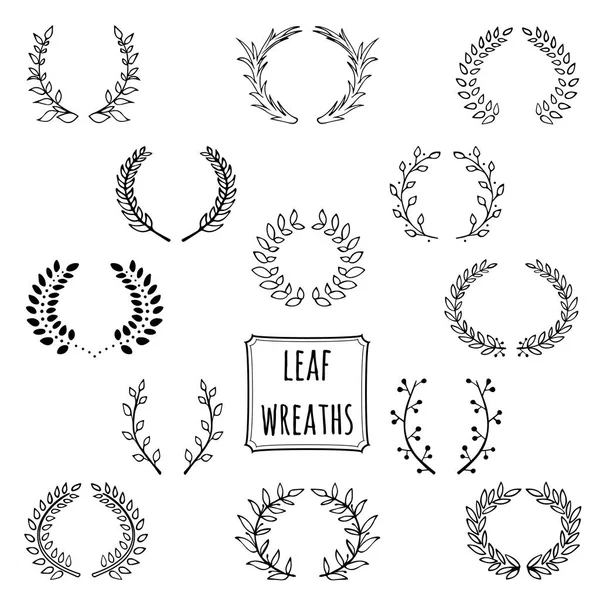 Leaf wreath 13 — Stock Vector