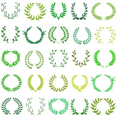 25 elle çizilmiş dekoratif çiçek kümesi
