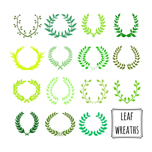 Decorative floral set of 15 wreaths — Stock Vector