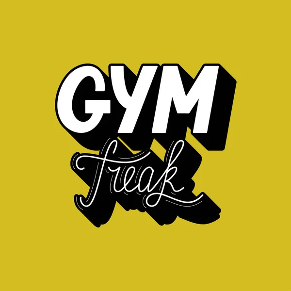 Handritad retro bokstäver Gym Freak — Stock vektor