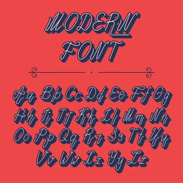 Handwritten lettering font alphabet — Stock Vector