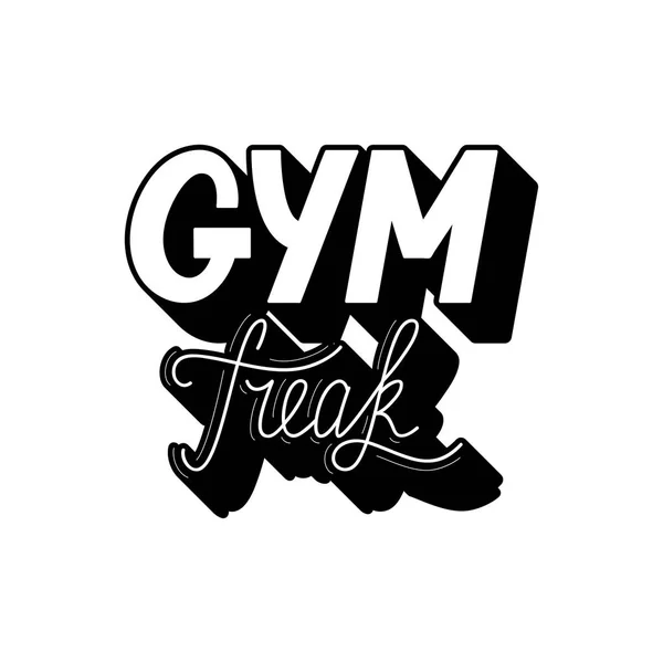 Letras retro dibujadas a mano Gym Freak — Archivo Imágenes Vectoriales