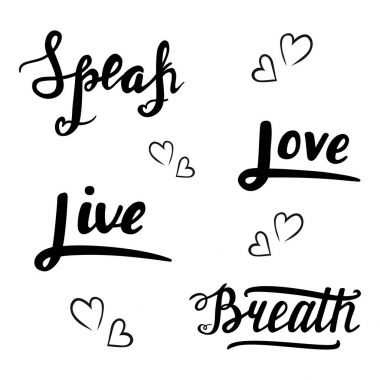 Konuşmak, seviyorum, canlı, nefes yazı