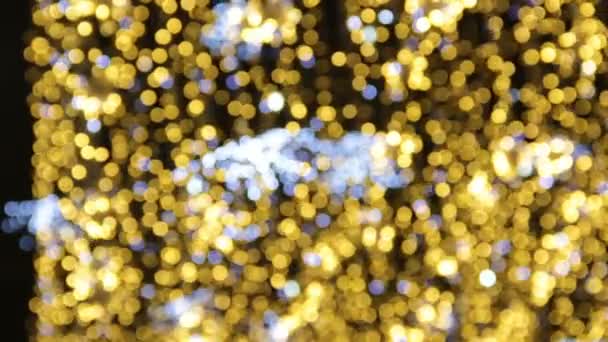 Blurry Shimmering Abstract Holidays Background Street Full Light Decorated Christmas — Stock Video