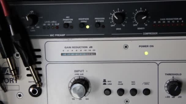Rack Compresores Audio Otros Componentes Del Sistema Refuerzo Sonido Estudio — Vídeos de Stock