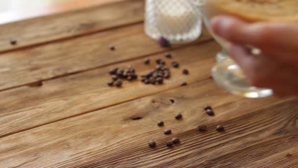 Dalgalı Kahve Krem Şantili Kahve Latte Köpüğü Yemek Tarifi Için — Stok video