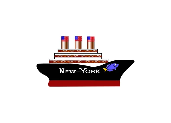 American  passenger cruise  ship New-York — Stock Vector