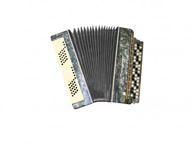 Beyaz bir arka plan üzerinde akordeon