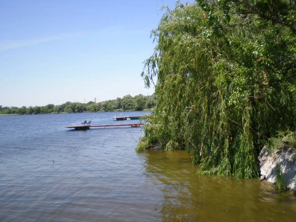 Plage Ukrainienne Rivière Dniepr Été2012 — Photo