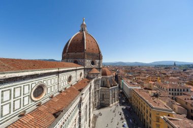 Floransa Katedrali'nin çan kulesinden geniş açılı görünüş