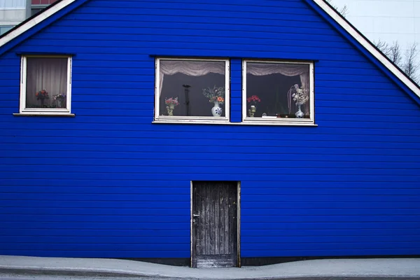 house wood architecture entrance door blue color