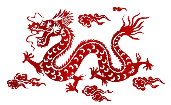 chinene zodiac dragon animal red metallic horoscope astrology illustration