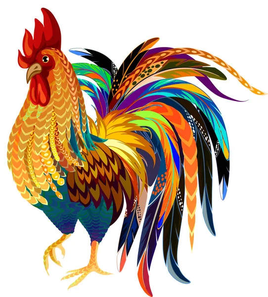 colorful rooster animal bird farming illustration
